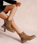 Bottines camel et léopard Savanah
