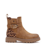 Bottines camel et léopard Savanah