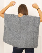 Gilet oversize Lola Flower avec maxi boutons gris