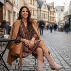 robe bohème chic, robe brodée femme, robe fluide automne, robe chocolat, robe bohème courte, robe bohème avec manches, robe hipboh, style bohème féminin