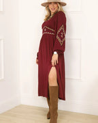 Robe longue Ranchy bordeaux