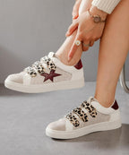 Baskets bohème, baskets léopard, baskets femme scratch, baskets étoile bordeaux, baskets tendance 2025, baskets confort femme, Hip’Boh chaussures
