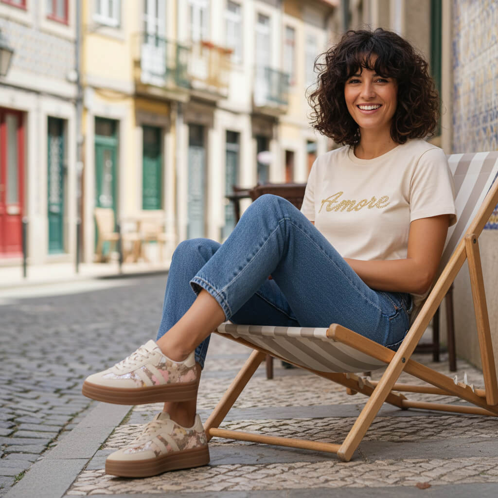 Basket Almeya à Plateforme Taupe