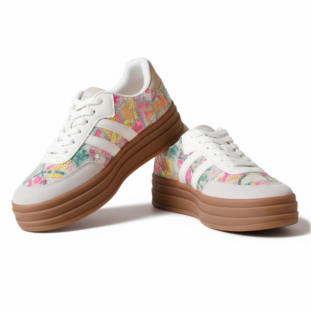 Basket Almeya à Plateforme Beige