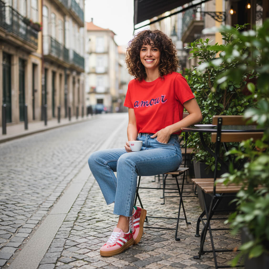 Basket Almeya à Plateforme Rouge