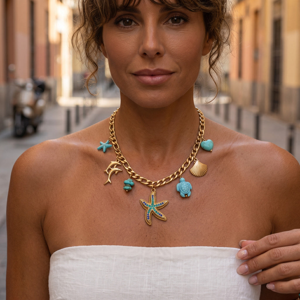 Collier Charms Blue Ocean