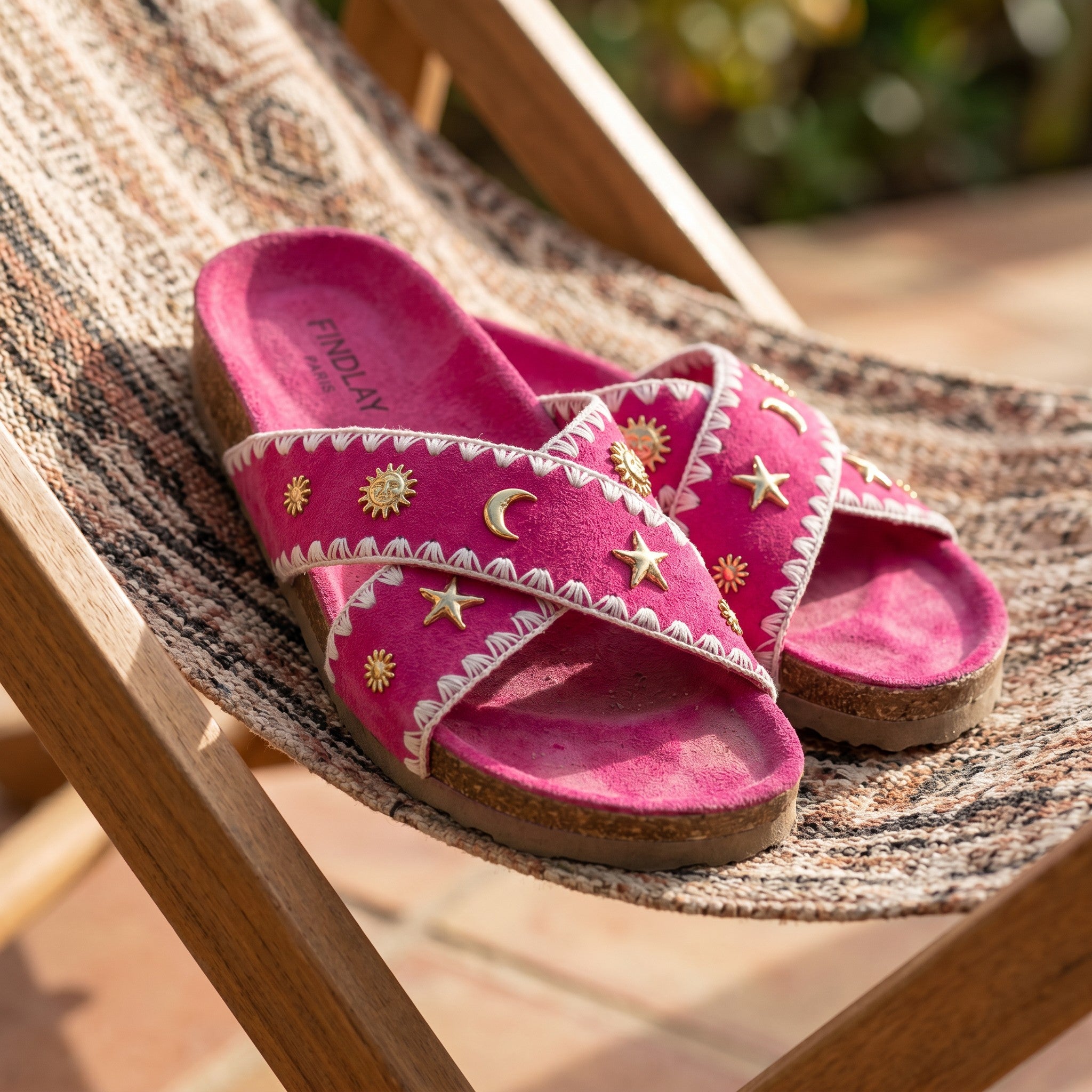 Nus Pieds Rose Fushia Boh