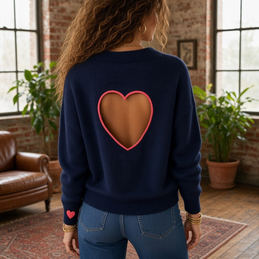 Pull Camelia - Dos ouvert coeur