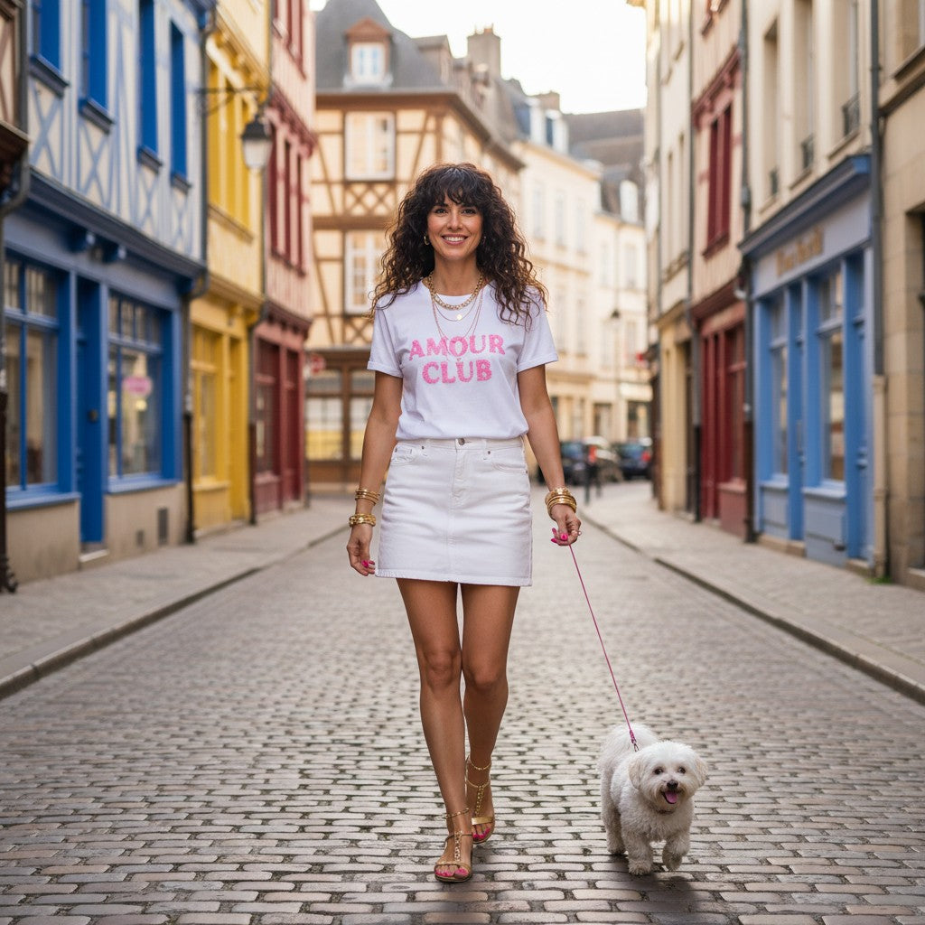 T-shirt Amour Club Rose