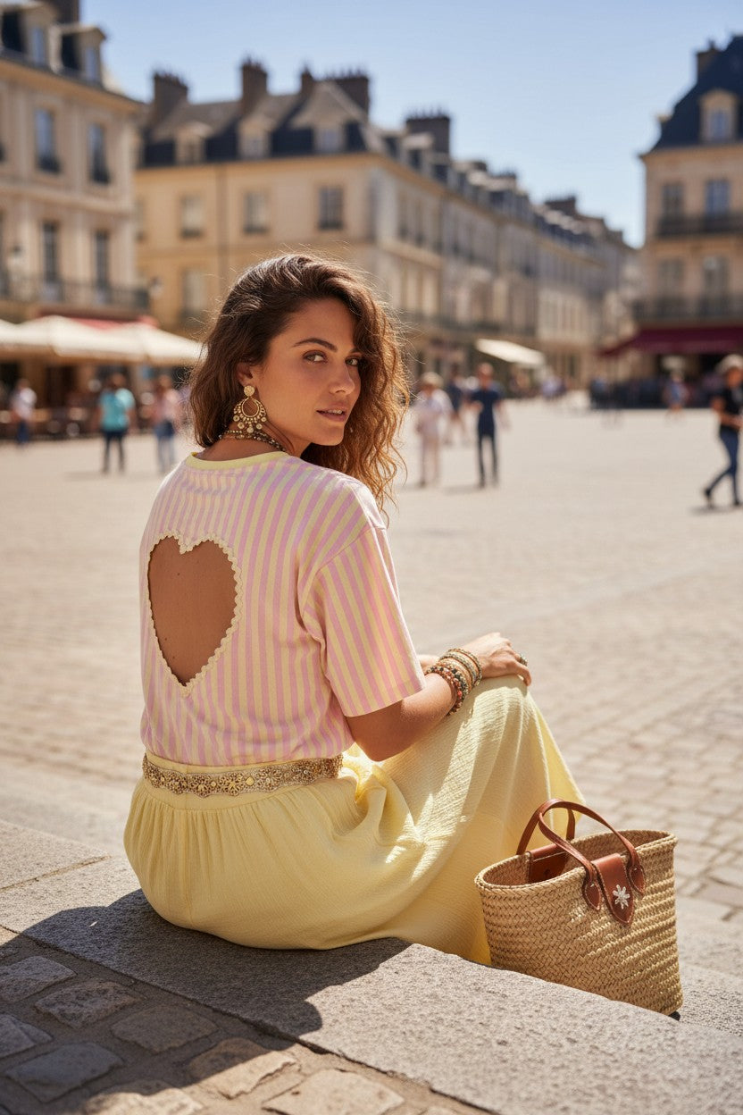 T-Shirt Amoréa Jaune Butter