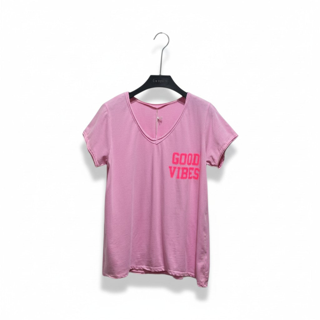 T-shirt Good Vibes Rose