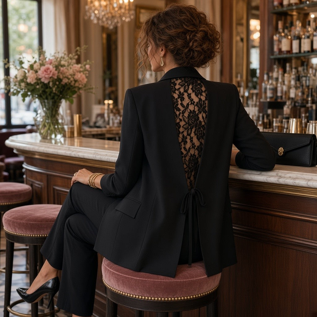 Veste Blazer Dentelle Dos Muse