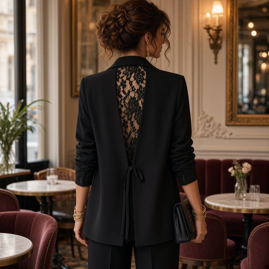 Veste Blazer Dentelle Dos Muse