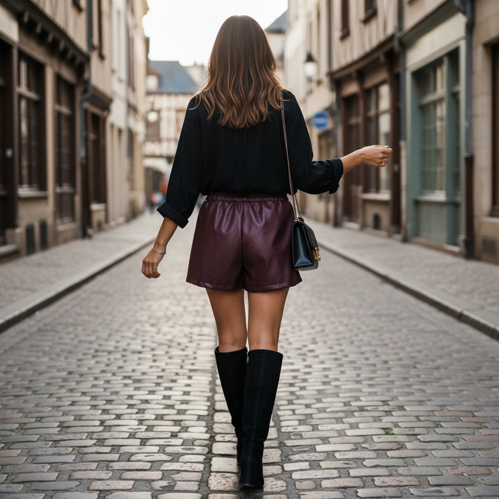 Jupe Short Simili Cuir Parisienne